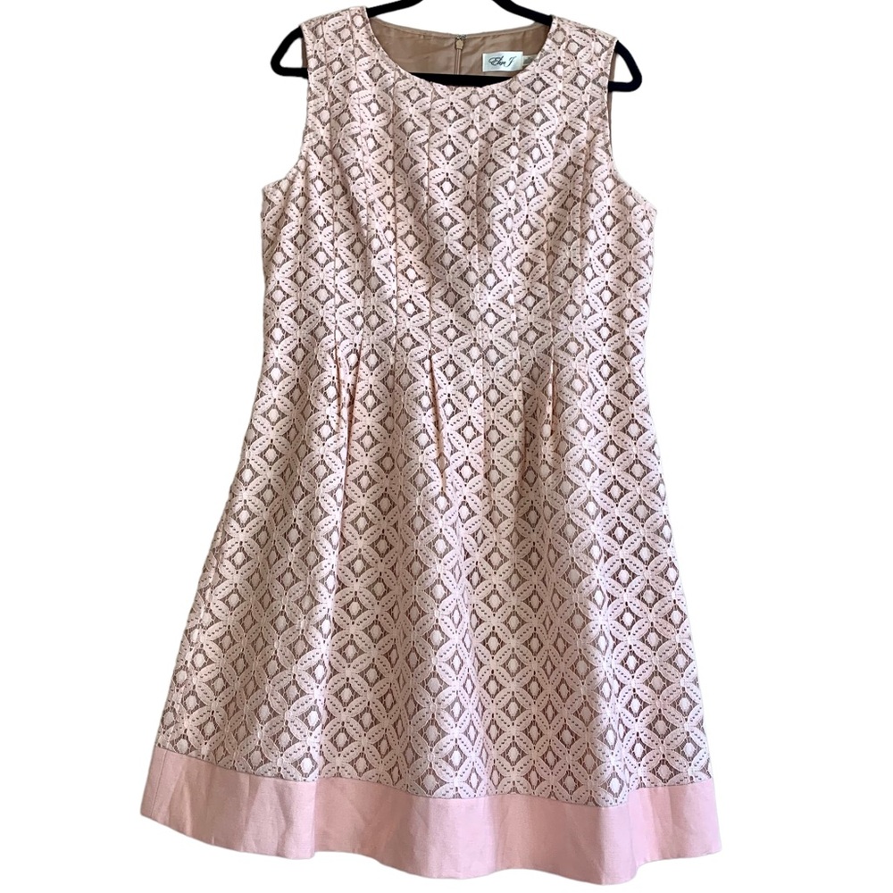 Eliza J Lace Cutout Fit And Flare Dress Pockets Blush Pink - Picture 5 of 14